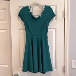 Dark green short dress